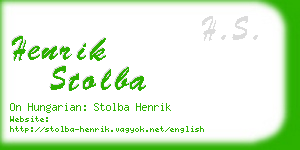 henrik stolba business card